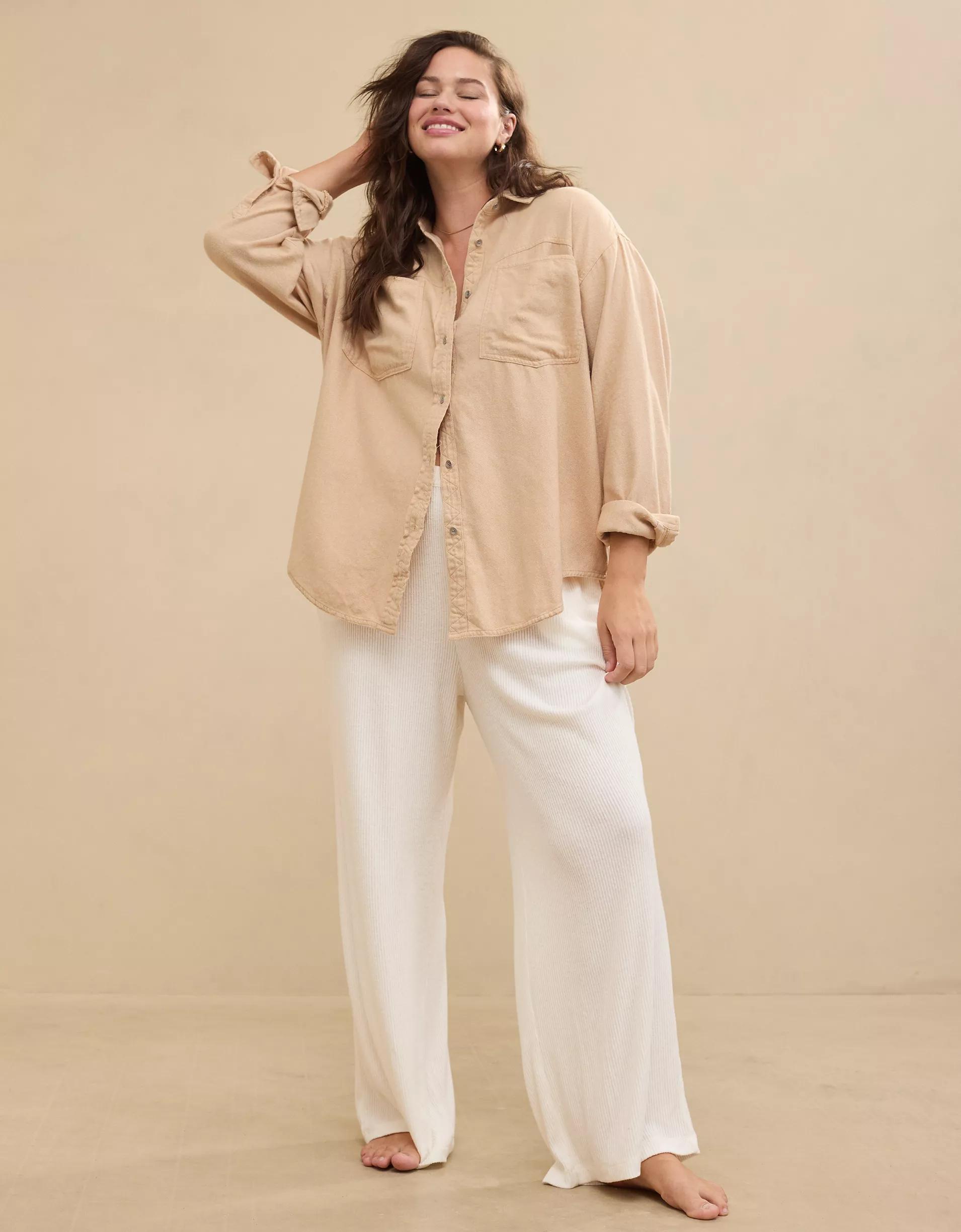 Aerie Anytime Fave Twill Shirt Product Image