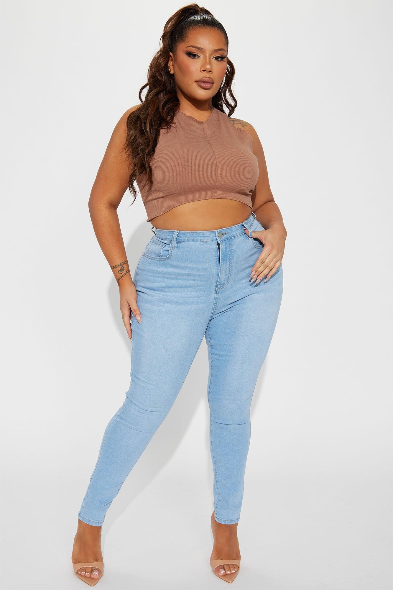 Alaia High Rise Stretch Skinny Jeans - Light Wash Product Image
