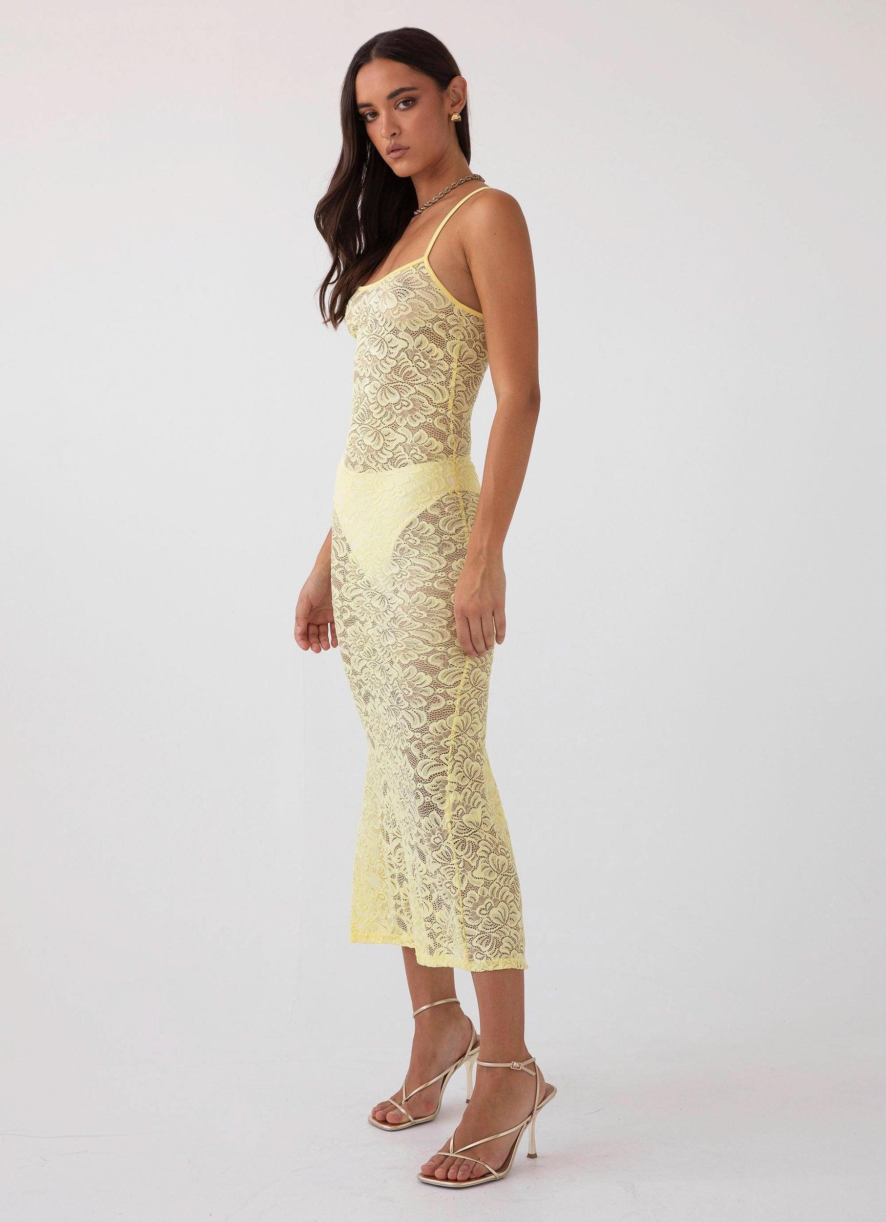 Leona Lace Maxi Dress - Canary Product Image
