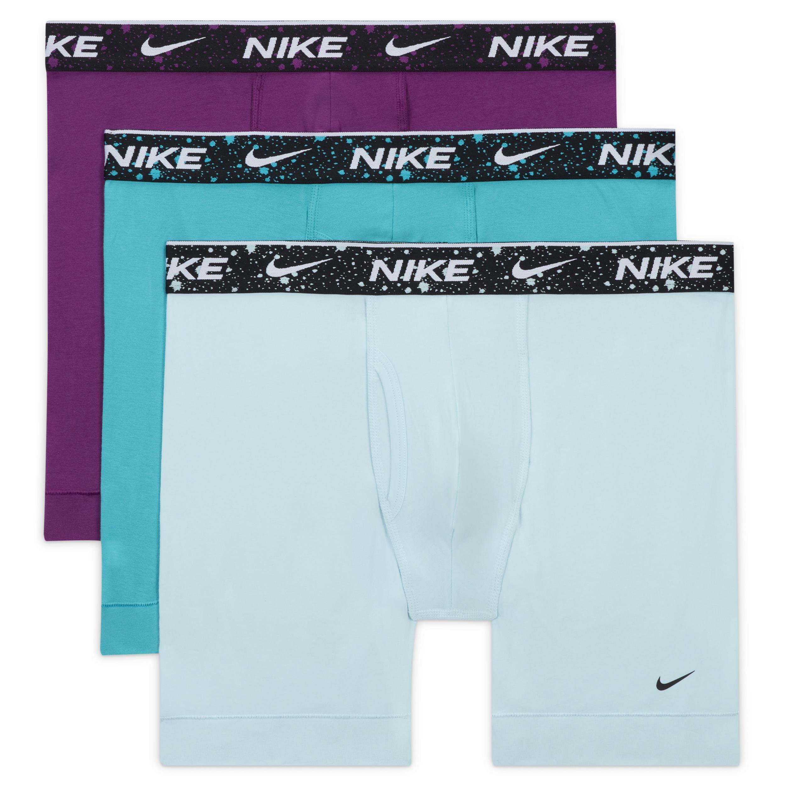 Men's Nike Dri-FIT Essential 3-pack Stretch Boxer Briefs, Size: Large, Black Orange Blue Product Image