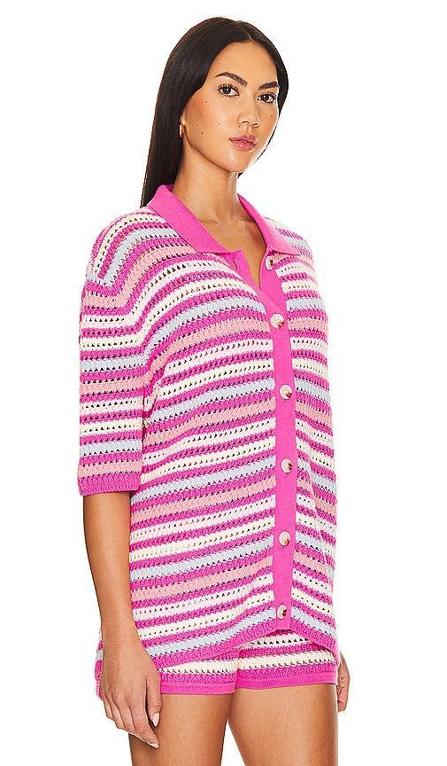 Lovers and Friends Lucia Cardigan in Pink & Blue Multi Product Image