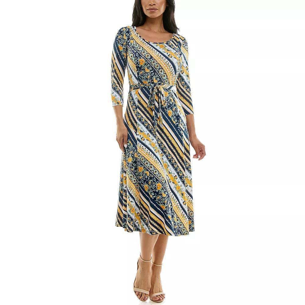 Women's Nina Leonard Sylvia Midi Dress, Size: Medium, Red Team Product Image
