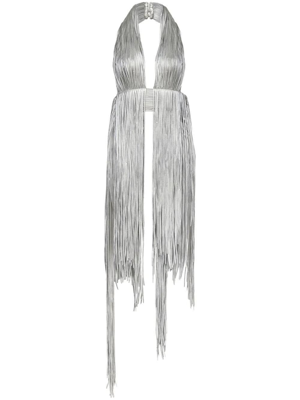 fringed halterneck top Product Image