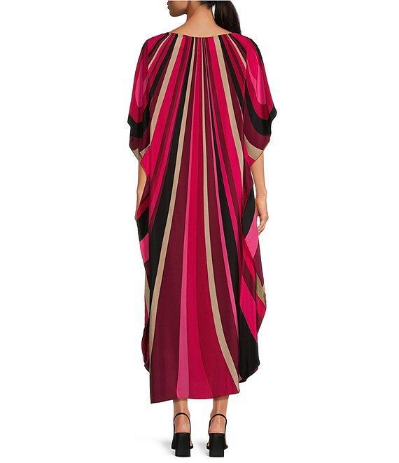 Trina Turk Jalani Printed Silk Boat Neck Dolman Sleeve Caftan Maxi Dress Product Image