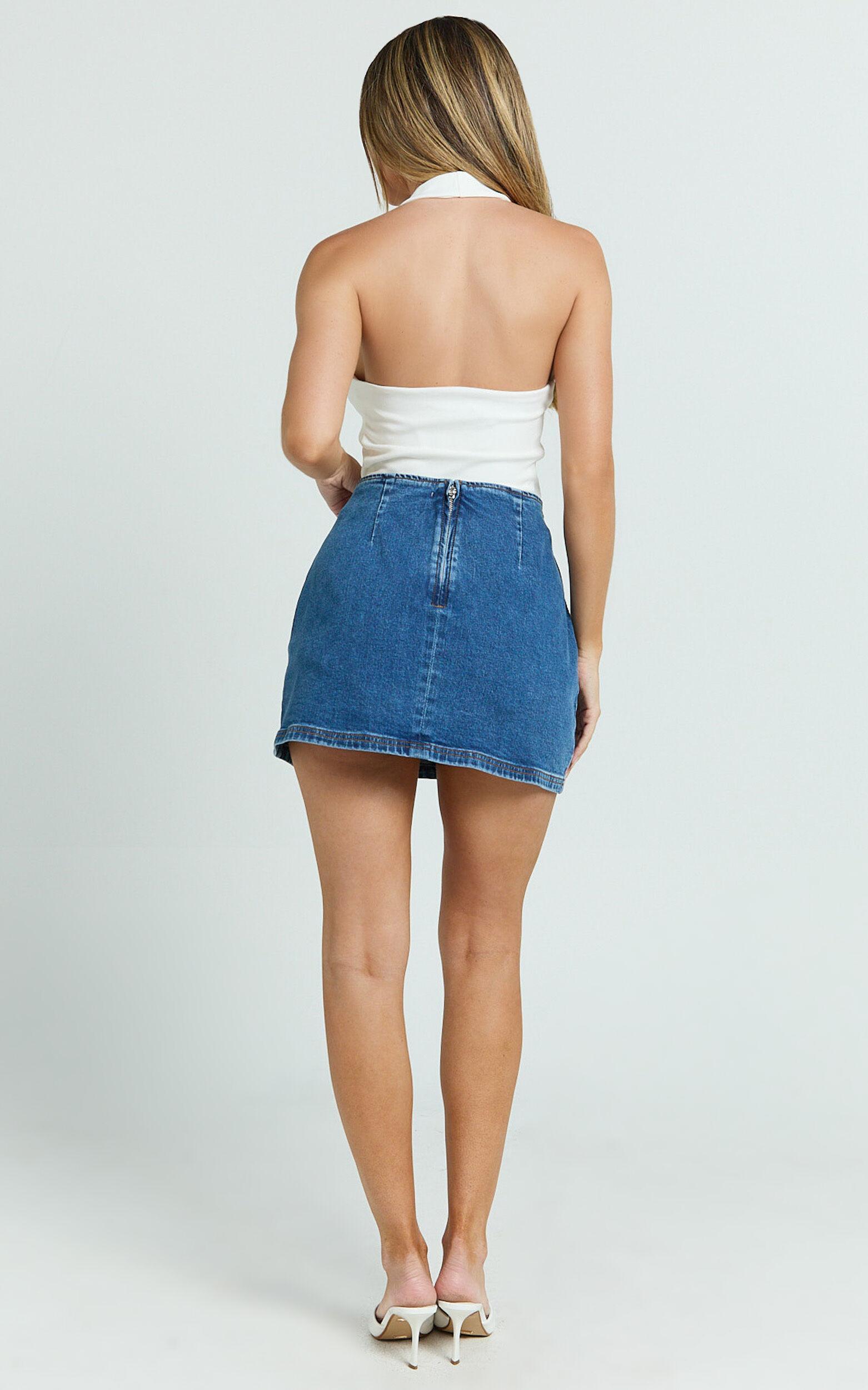 Rachel Top - Halter Fitted Top in Ivory Product Image