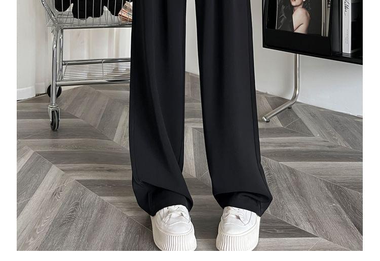 High Rise Plain Wide Leg Pants (Various Designs) Product Image