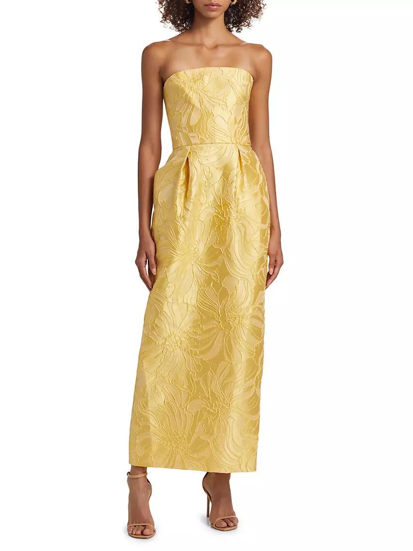 Jacquard Strapless Cocktail Dress Product Image