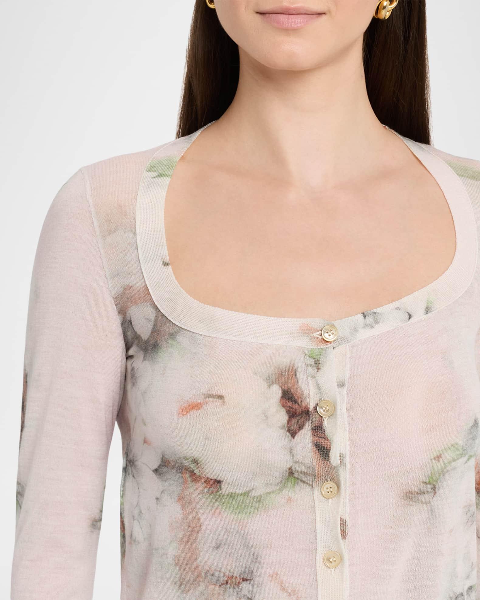 Printed Lightweight Merino Wool Cardigan Product Image