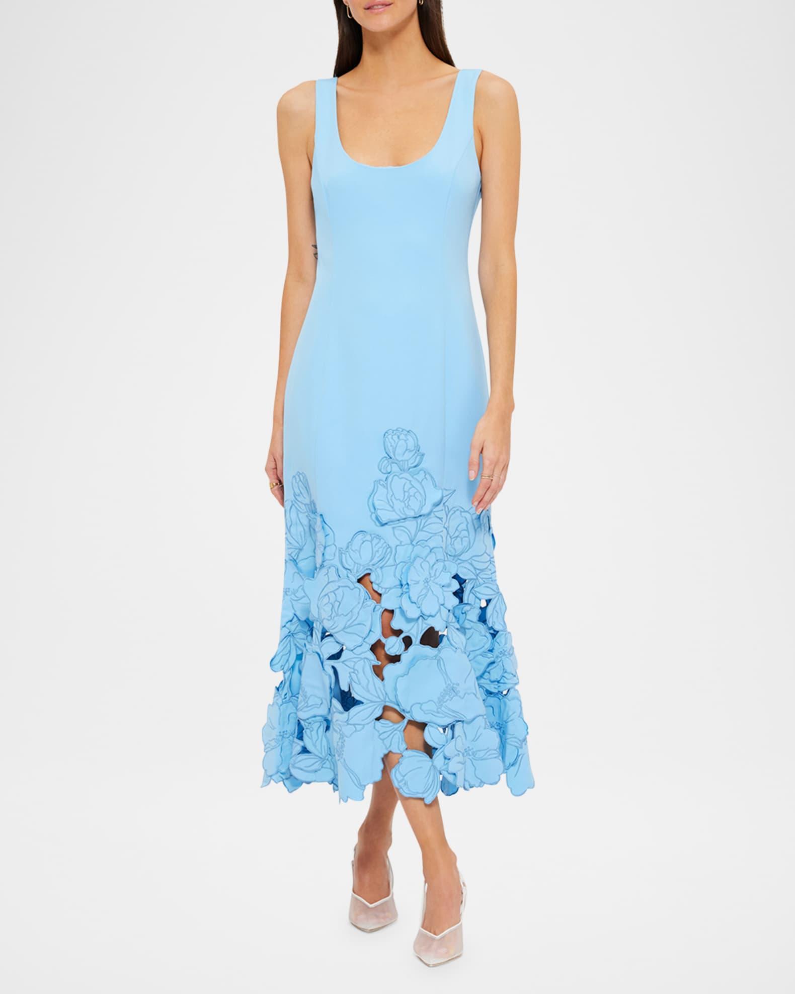 Emily Cutwork Floral-Embroidered Midi Dress Product Image