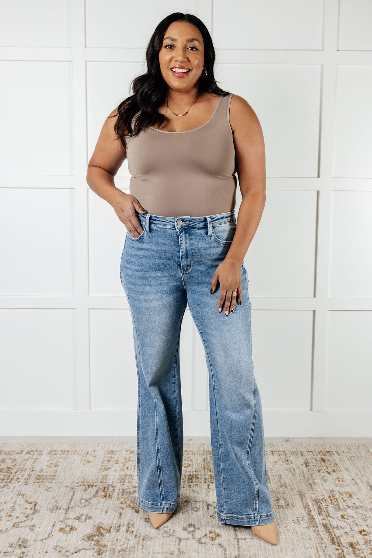 88766   Melia Hi-Rise Side Seam Detail Wide Leg Judy Blue Jeans - ONLINE EXCLUSIVE! Product Image