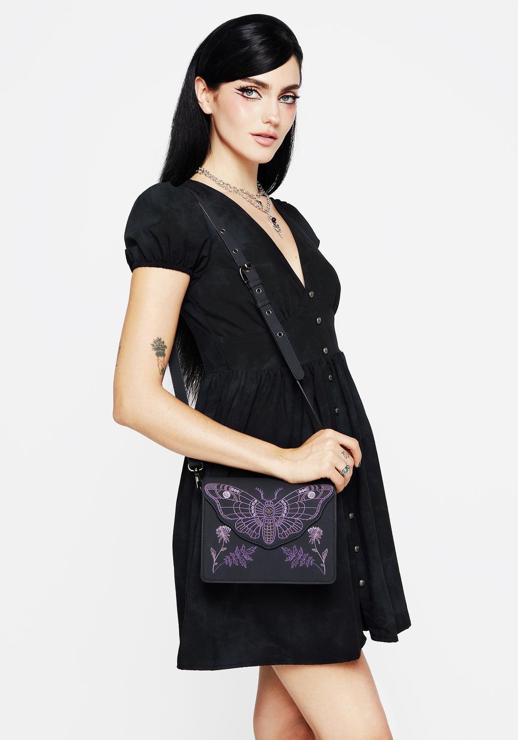 Atropos Moth Embroidered Mini Crossbody Bag Product Image