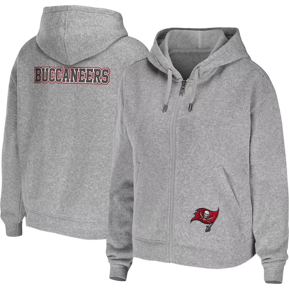 Women's WEAR by Erin Andrews Heathered Gray Tampa Bay Buccaneers Team Full-Zip Hoodie, Size: Small, Grey Product Image
