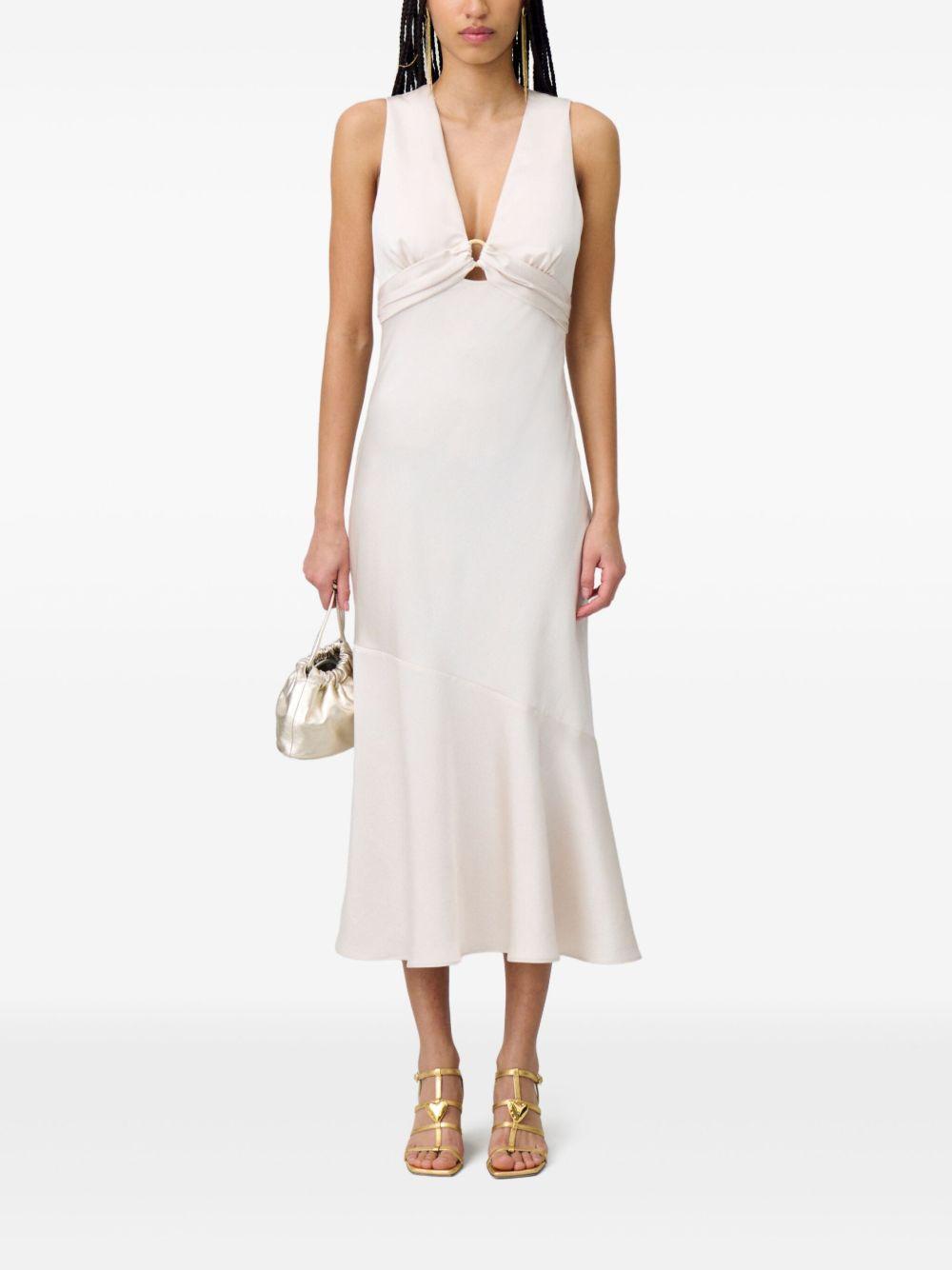 sleeveless satin dress Product Image