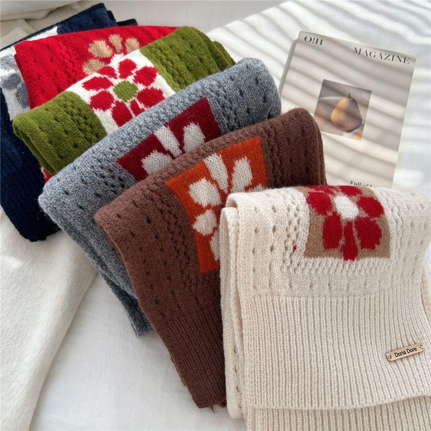 Floral Knit Scarf Product Image