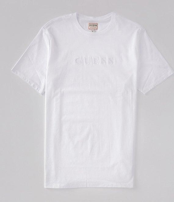 Guess Short-Sleeve Embroidered-Logo Pima T-Shirt Product Image