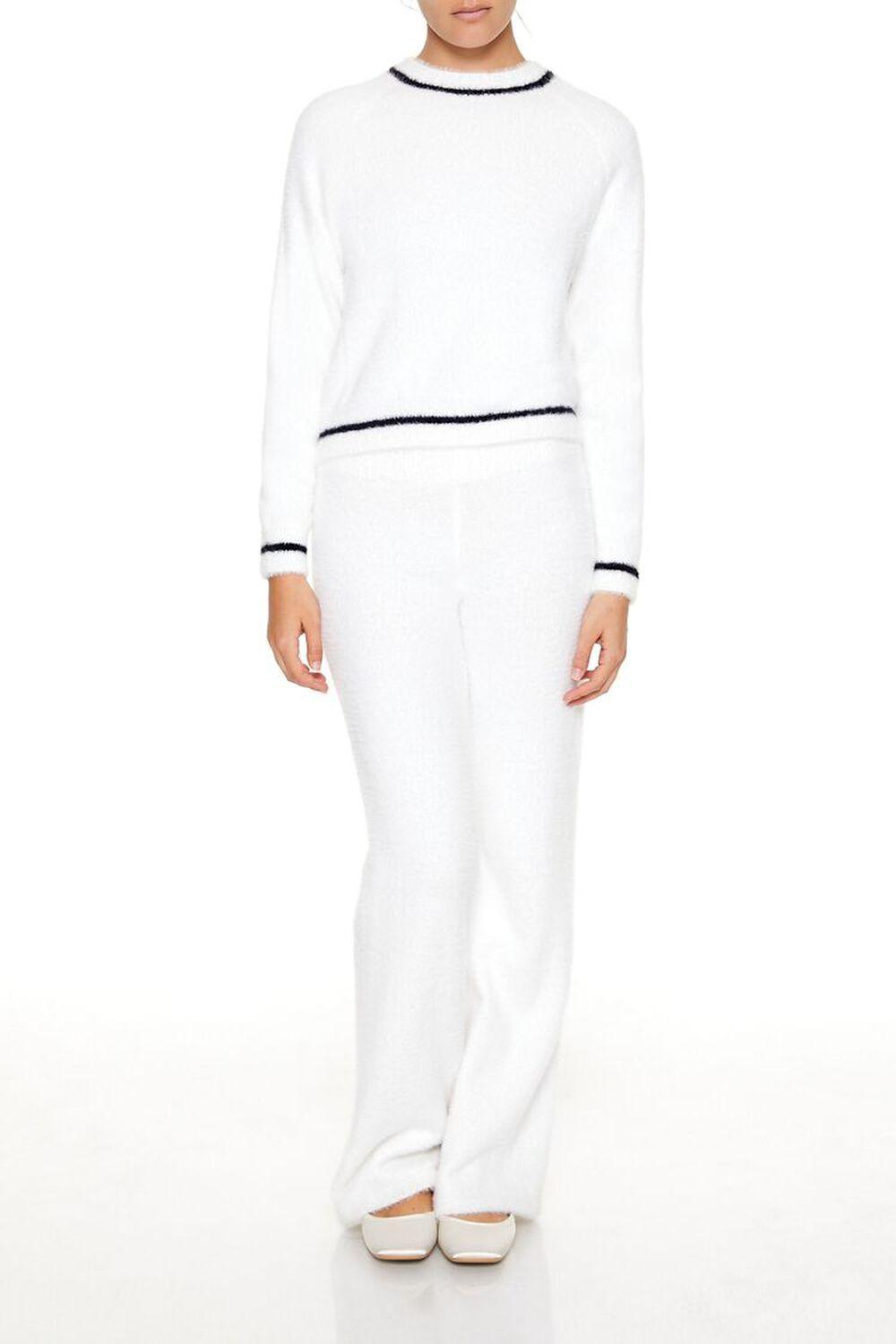 Two-Tone Fuzzy Knit Sweater | Forever 21 Product Image