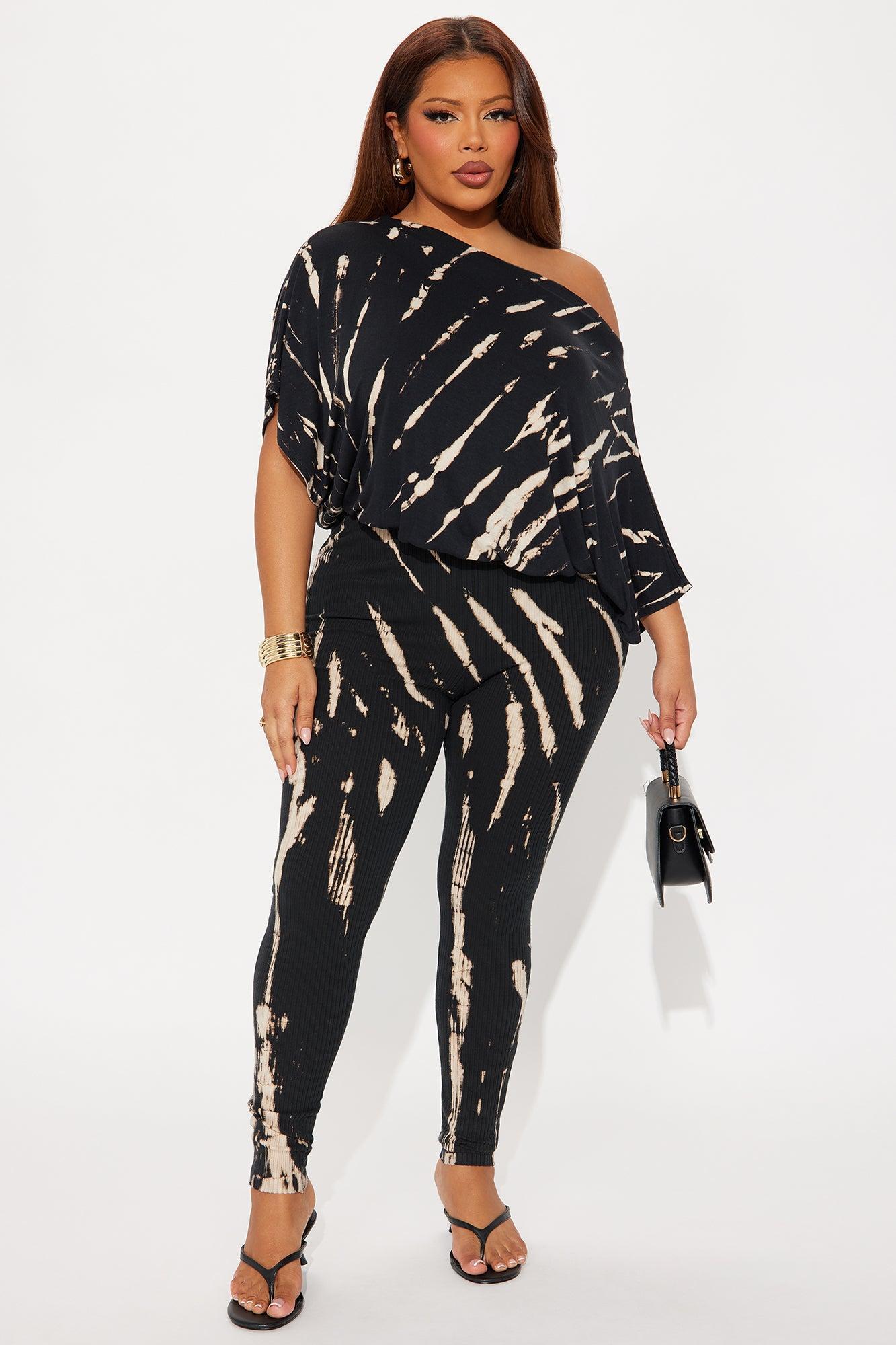 Stephanie Tie Dye Jumpsuit - Black/White Product Image