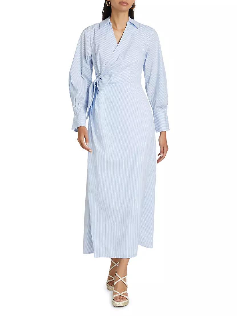 Briar Pinstripe Wrap Maxi Dress Product Image