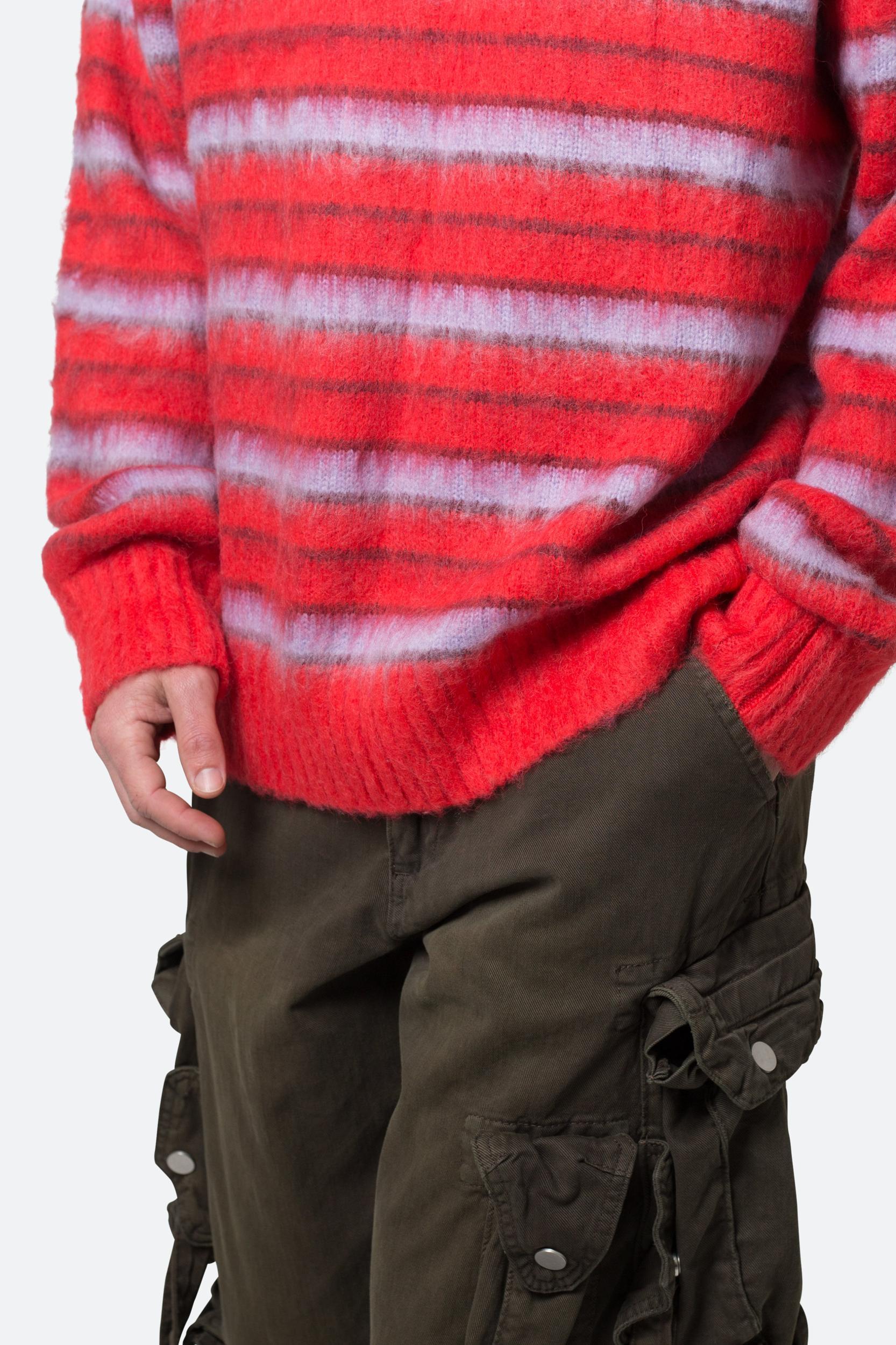 Striped Mohair Sweater - Red Product Image