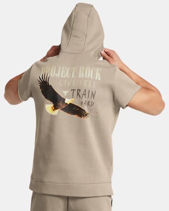 Men's Project Rock Essential Fleece Short Sleeve Hoodie Product Image