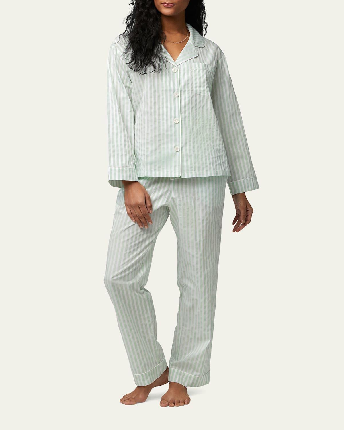 Bedhead PJs Long Sleeve Classic PJ Set (Mint 3-D Stripe) Women's Pajama Sets Product Image