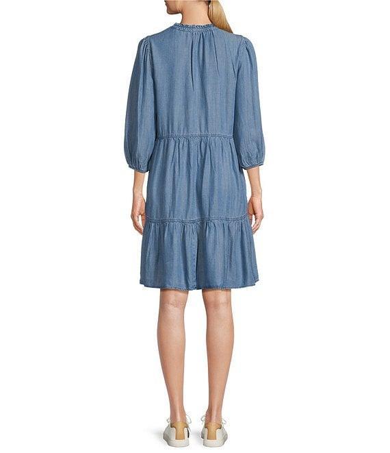 Nurture Petite Size 3/4 Sleeve Tiered Ruffle Short Dress Product Image