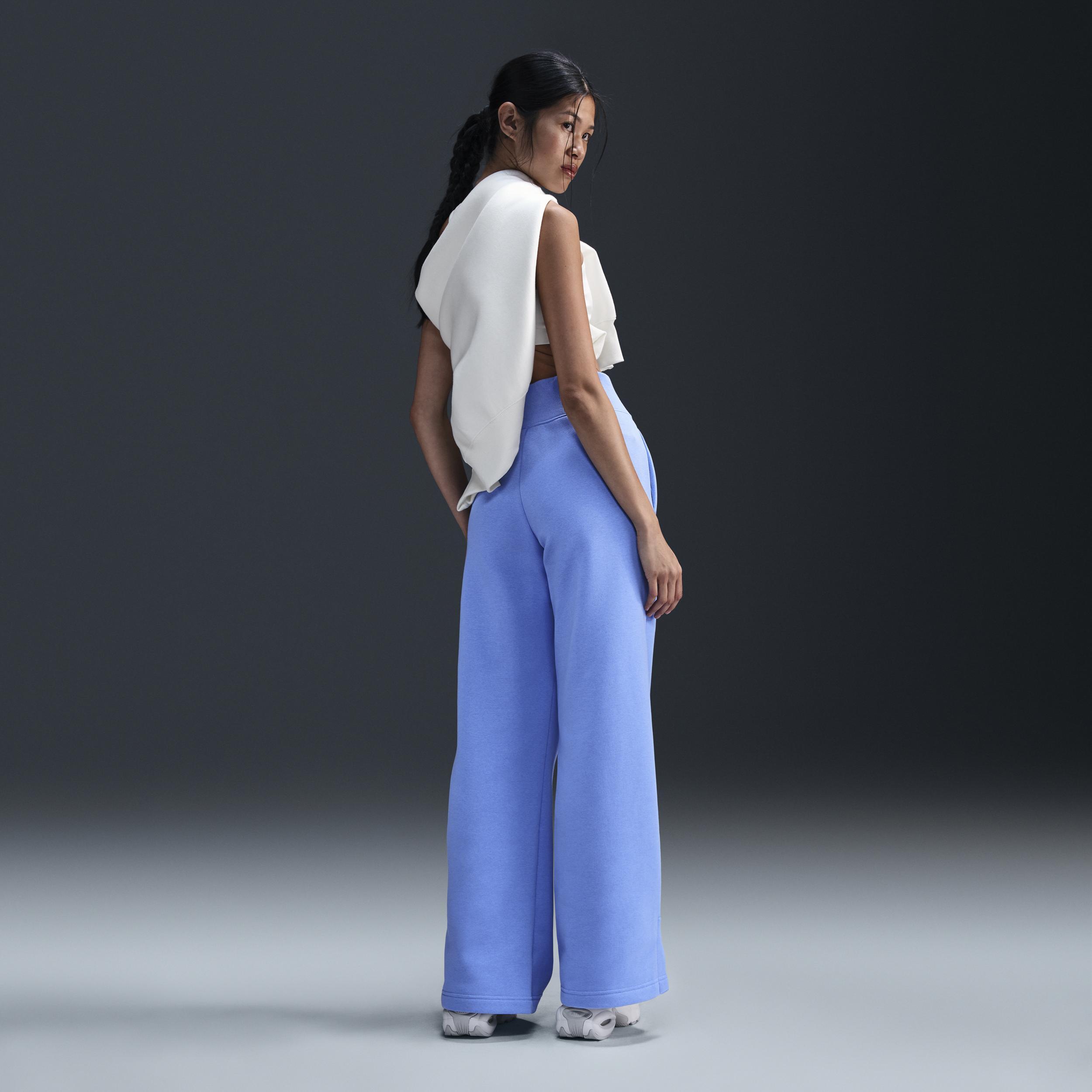 Womens Nike Sportswear Phoenix Fleece High-Waisted Wide-Leg Logo Pants Product Image