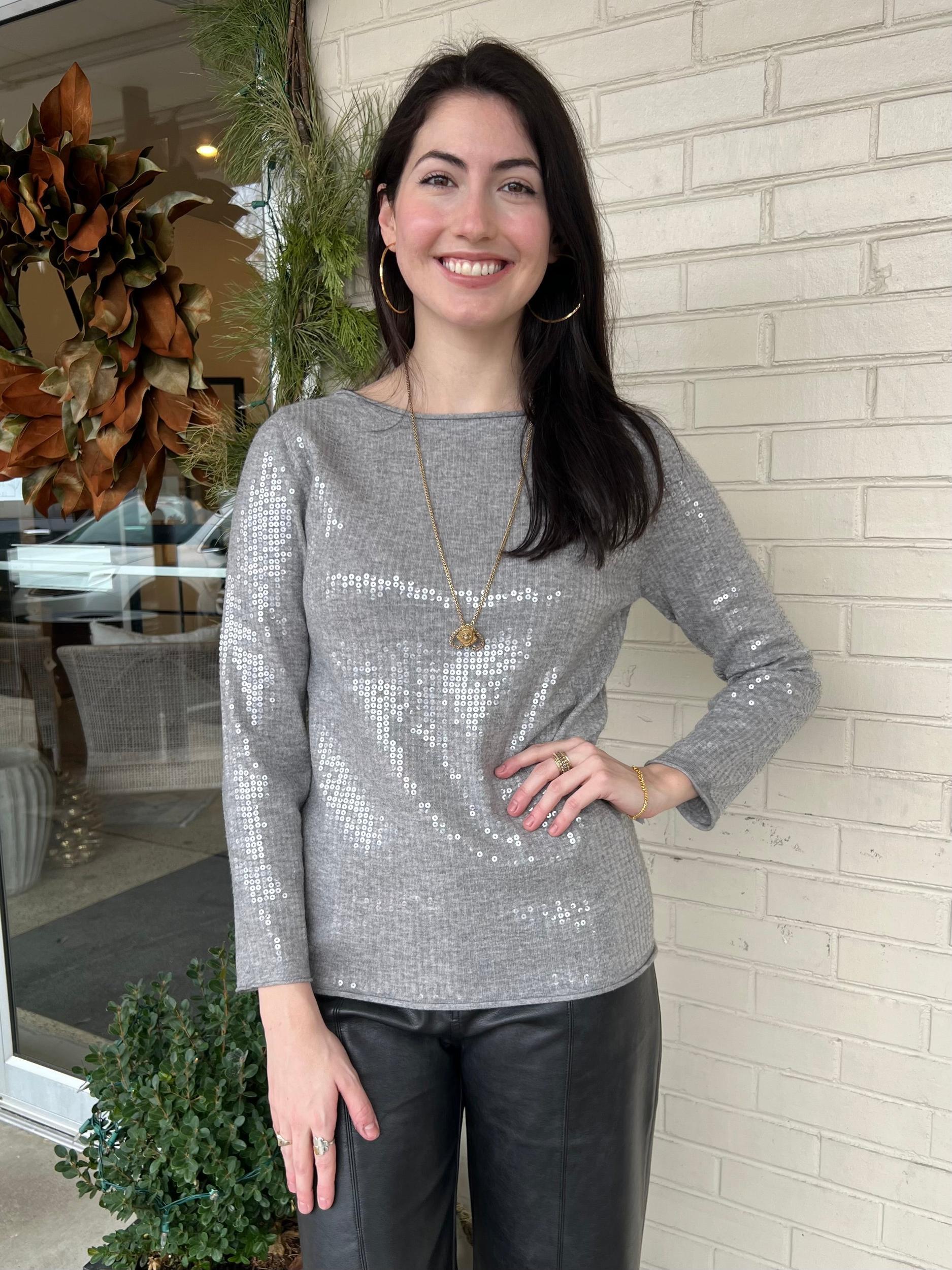 Shine Bright Sequin Knit Top Product Image