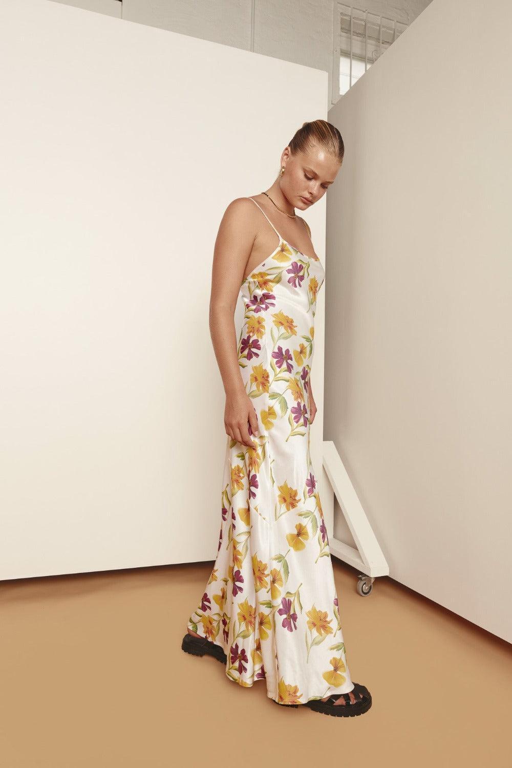 Netta Bias Cut Maxi Dress Flora Product Image