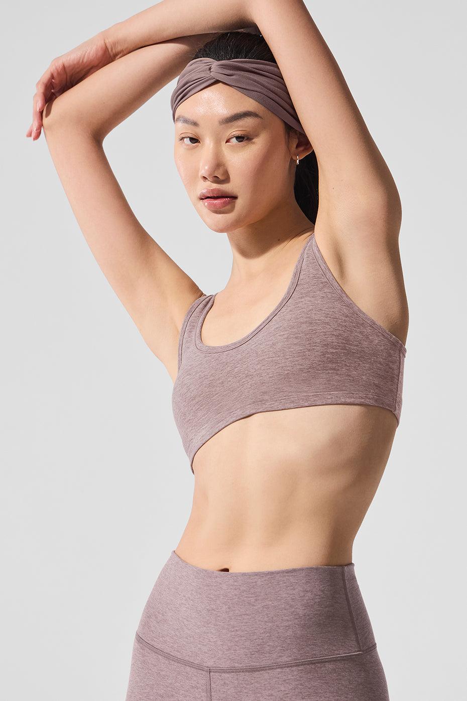 Alosoft Center Stage Bra - Dark Pink Quartz Heather Product Image