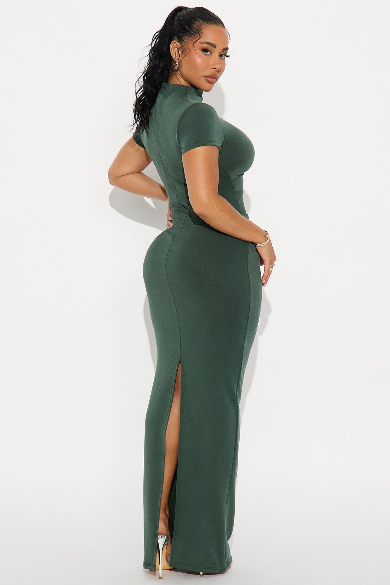 Belle Mock Neck Maxi Dress - Hunter Product Image