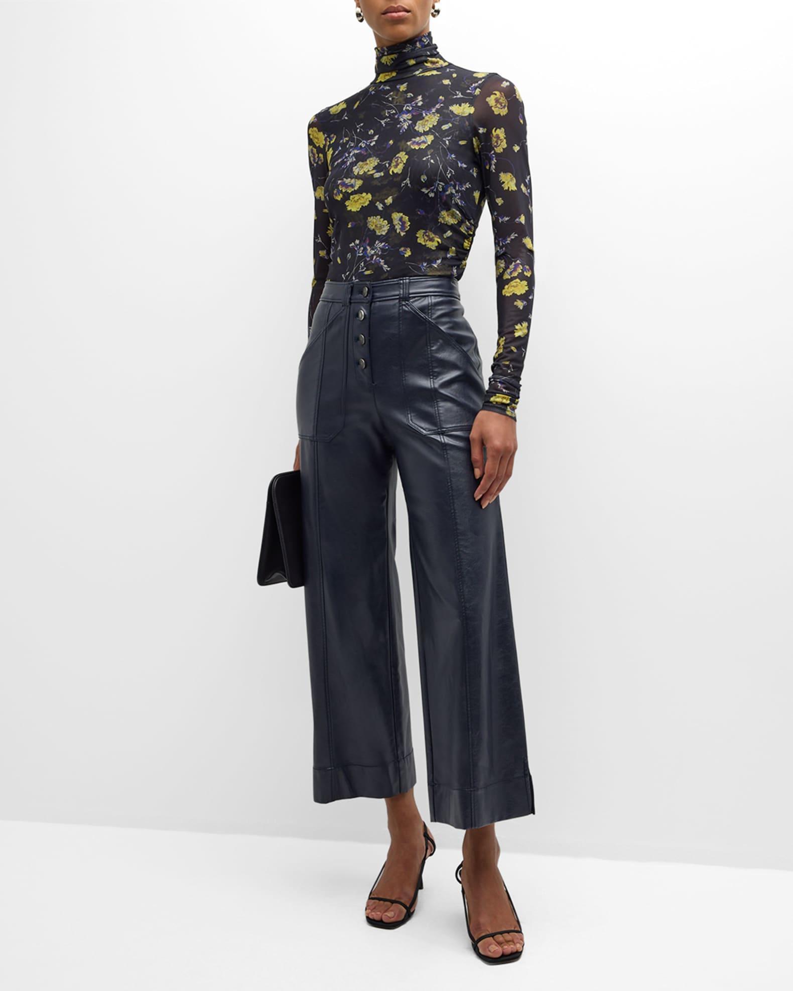 Benji Cropped Wide-Leg Faux-Leather Pants Product Image