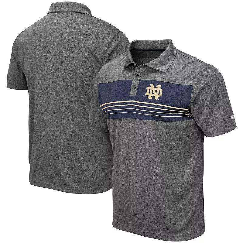 Men's Colosseum Heathered Charcoal Notre Dame Fighting Irish Team Smithers Polo, Size: Small Product Image