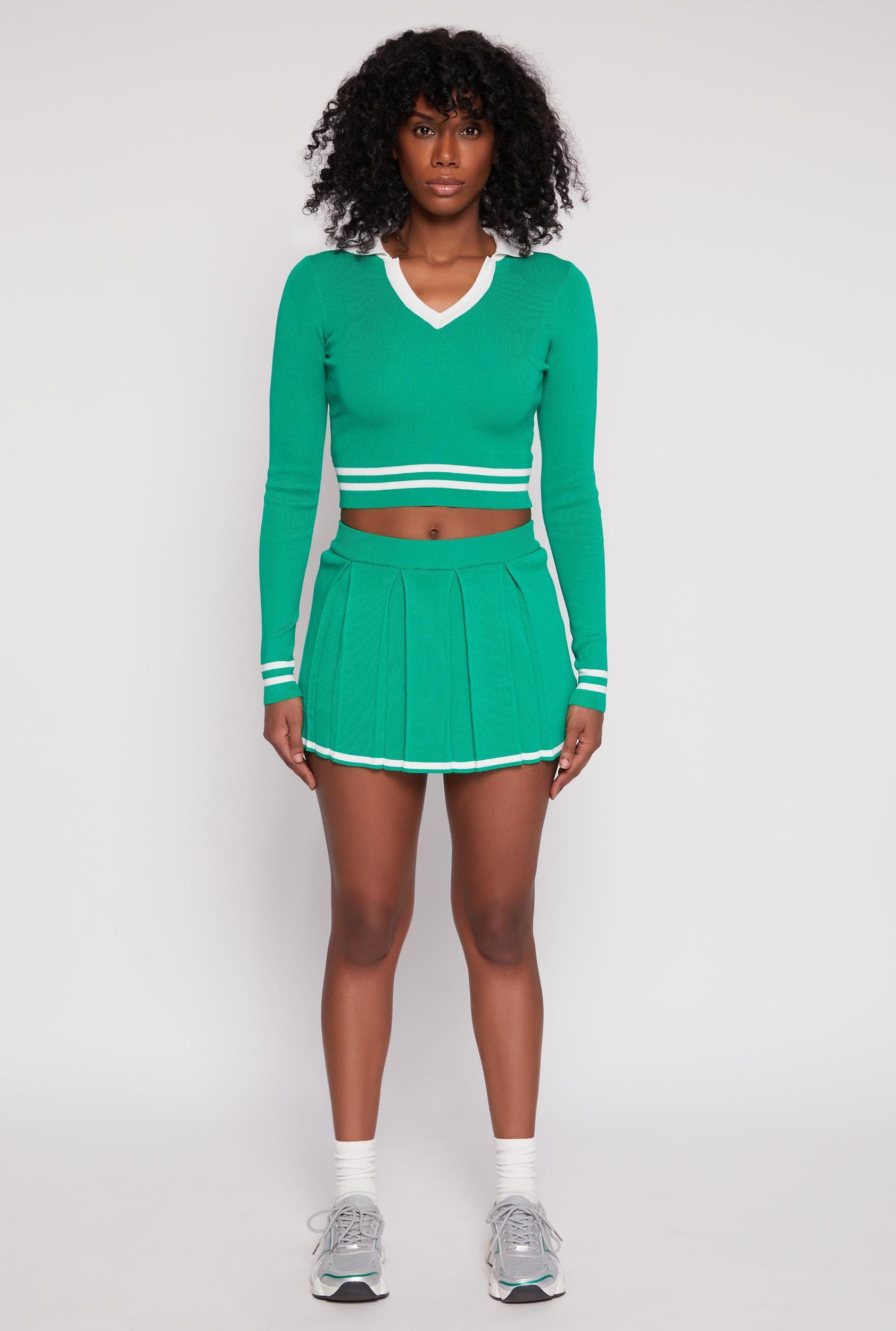 Womens Daisy Contrast Trim Pleated Skirt Product Image