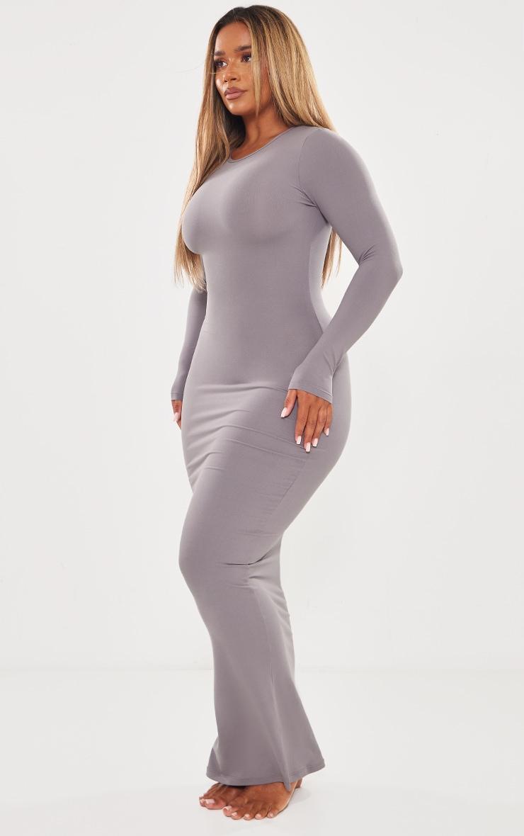 Shape Charcoal Sculpted Long Sleeve Maxi Dress Product Image