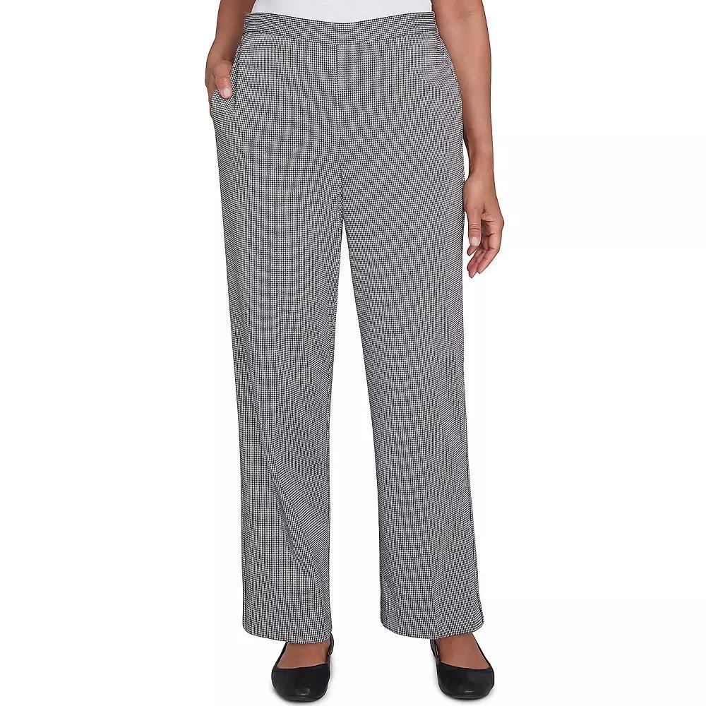 Women's Alfred Dunner Chic Comfort Waist Short Mid-Rise Pants, Size: Large Short, Black And White Product Image