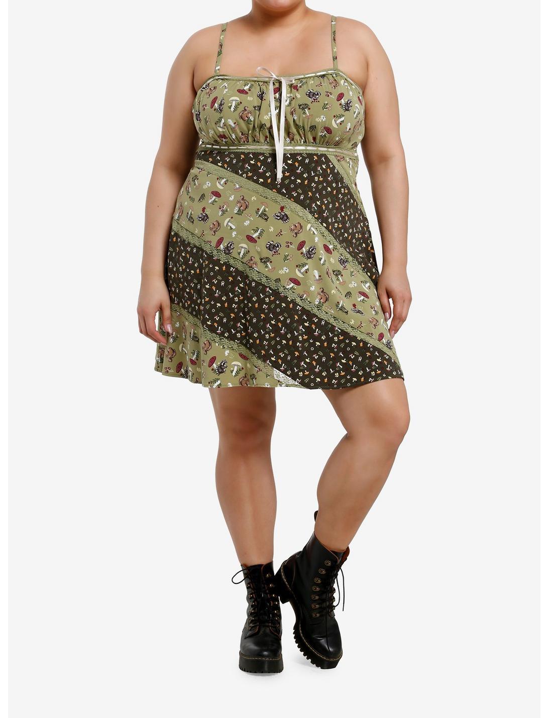 Thorn & Fable Woodland Floral Split Pattern Cami Dress Plus Size Product Image