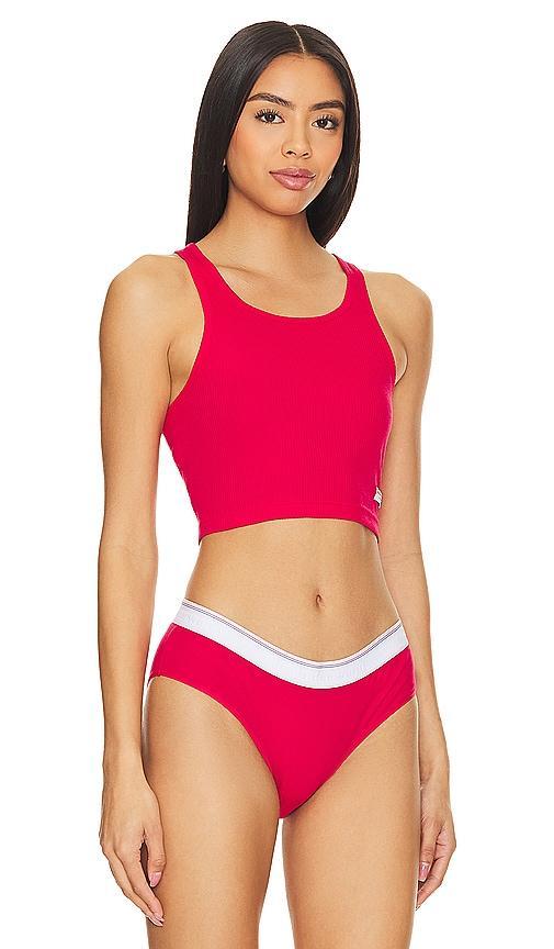 Alexander Wang Cotton Cropped Racerback Tank Top Product Image