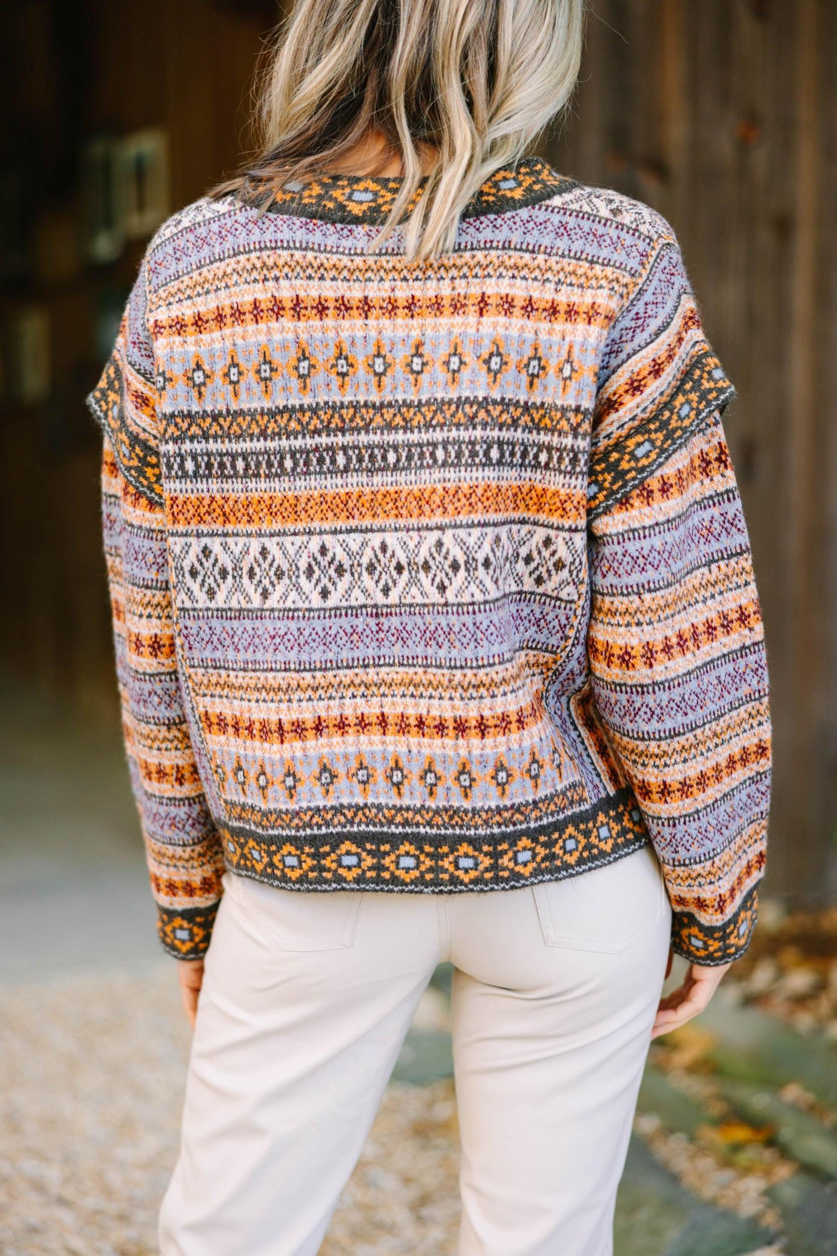 It's Your Love Brown Printed Sweater Female Product Image