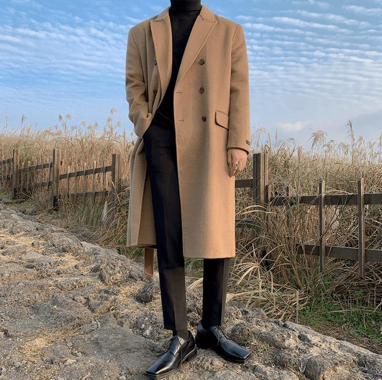 RT No. 3466 COLLAR WOOLEN COAT BELT JK Product Image
