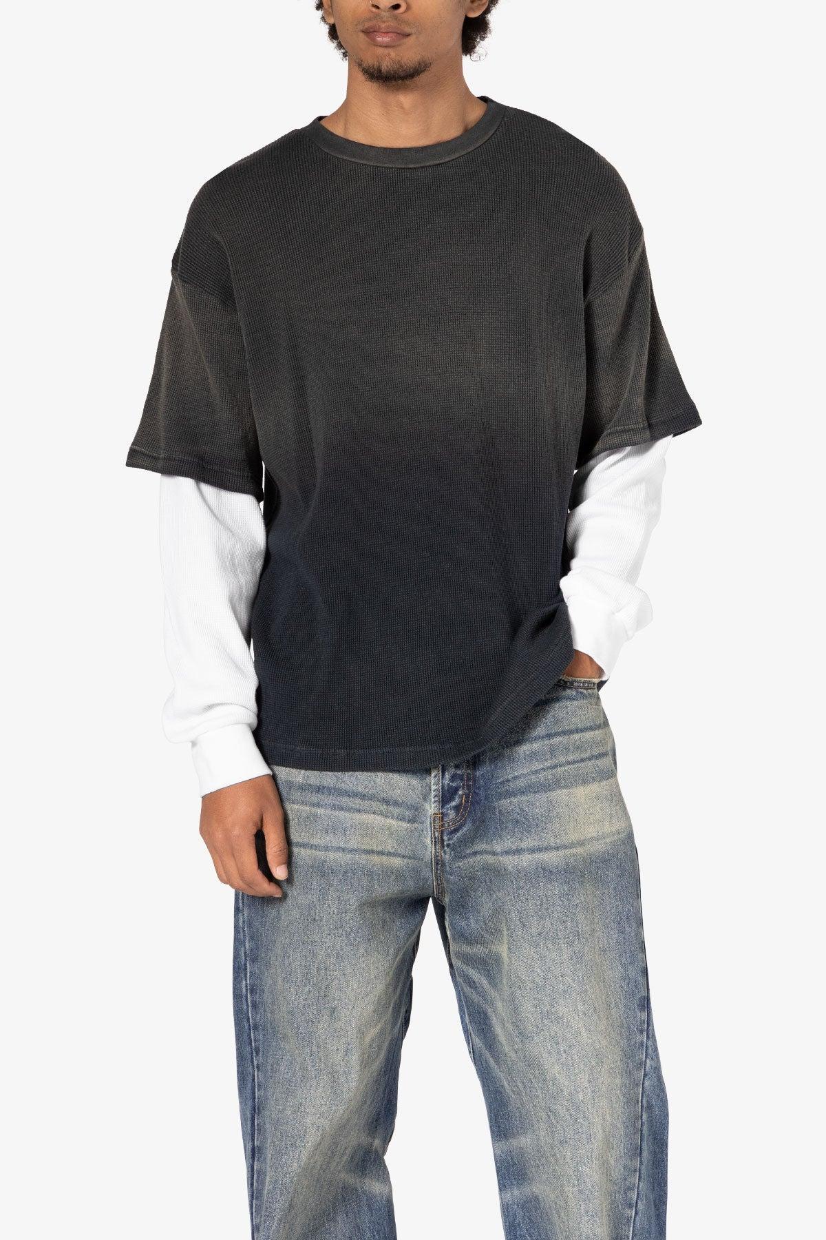 Sprayed Thermal L/S Tee - Black/White Product Image