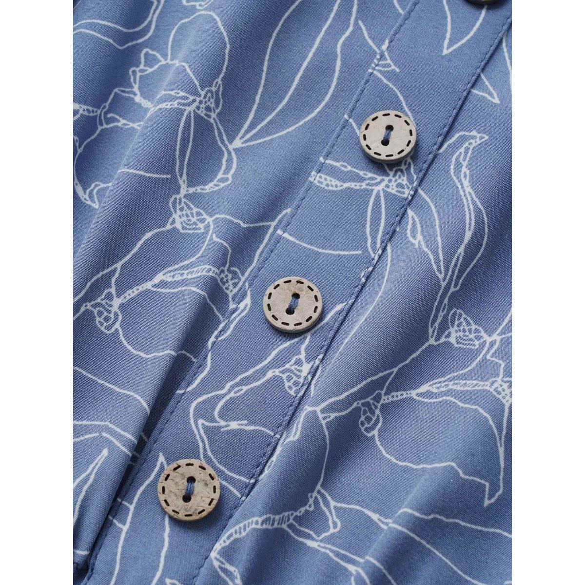 Plus Size Floral Print Button Detail Cami Dress Stone Women Elegant Non V-neck Sleeveless Curvy Midi Dress BloomChic 26/4X Product Image