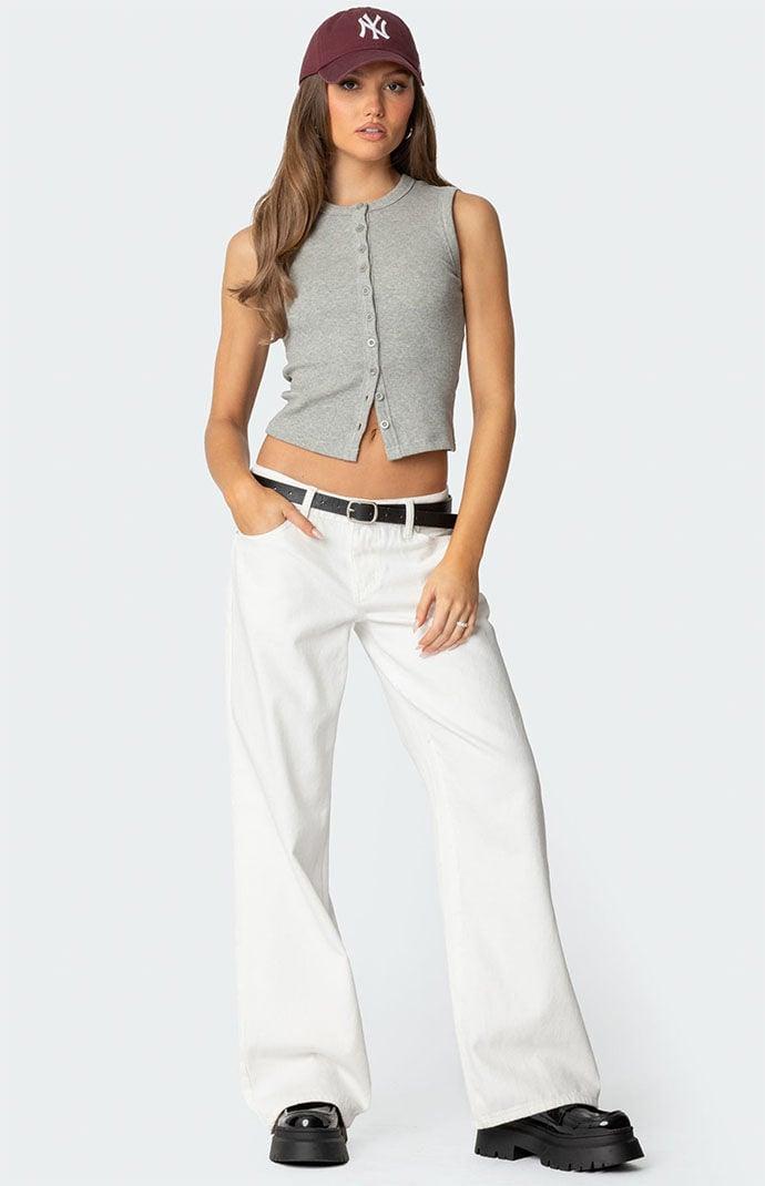 Edikted Women's Basel Button Up Tank Top Product Image