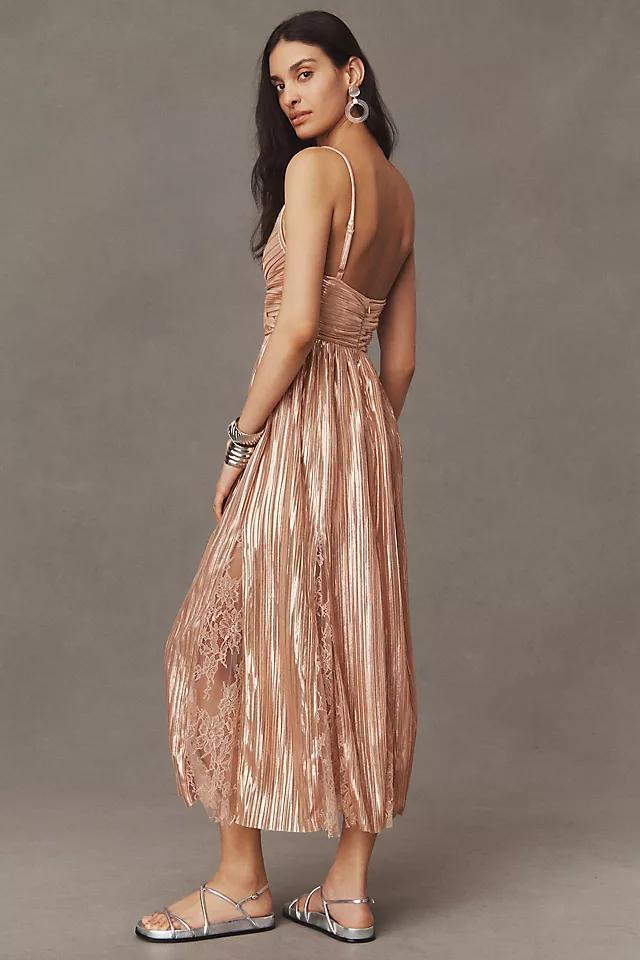 Sabina Musayev Franny Deep-V Satin A-Line Dress Product Image