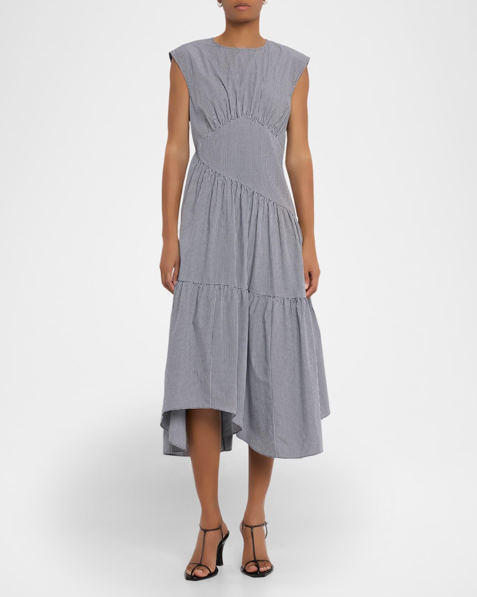 The Check Gathered Midi Dress Product Image