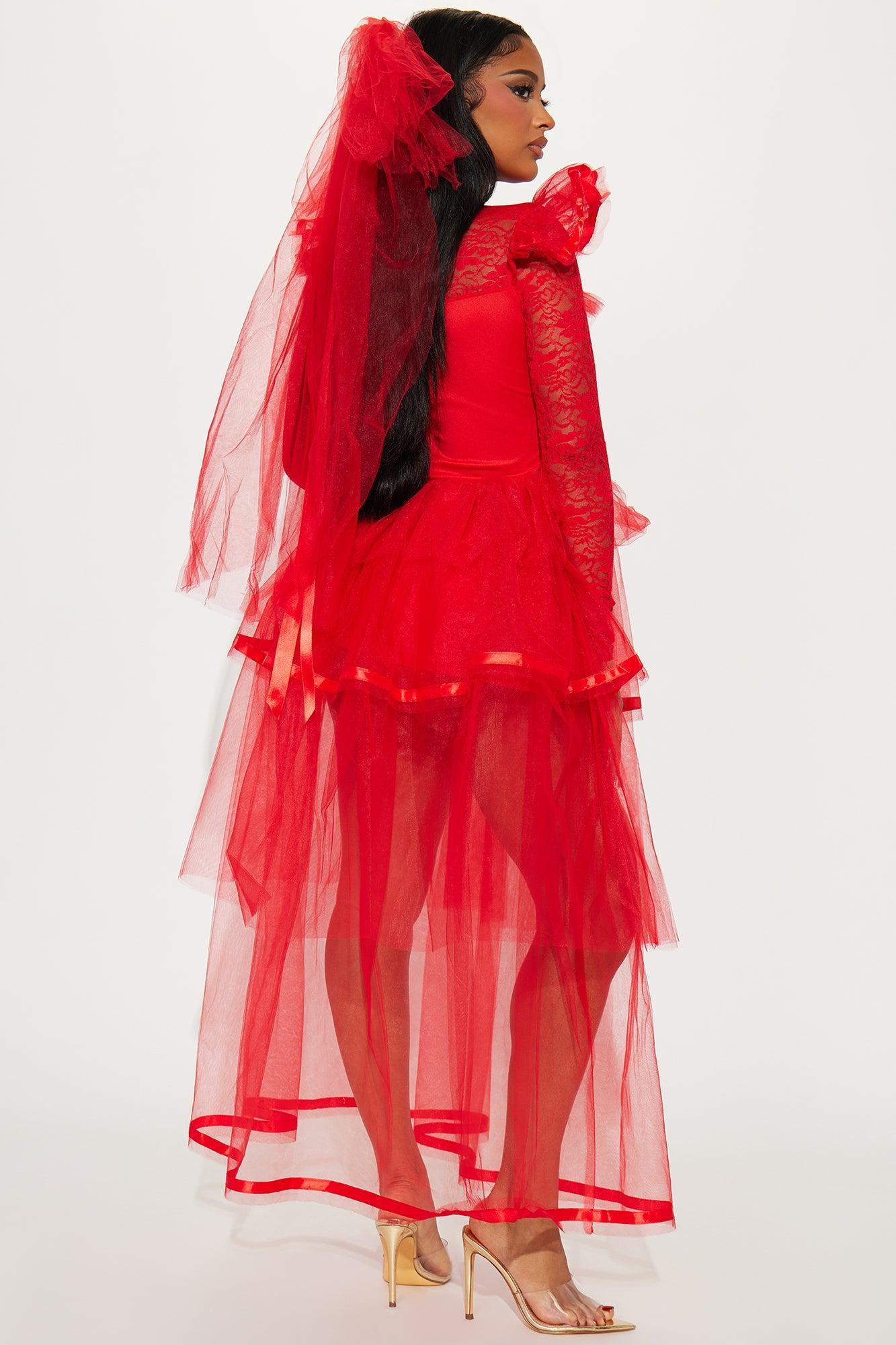 Twisted Bride To Be 2 Piece Costume Set - Red Product Image