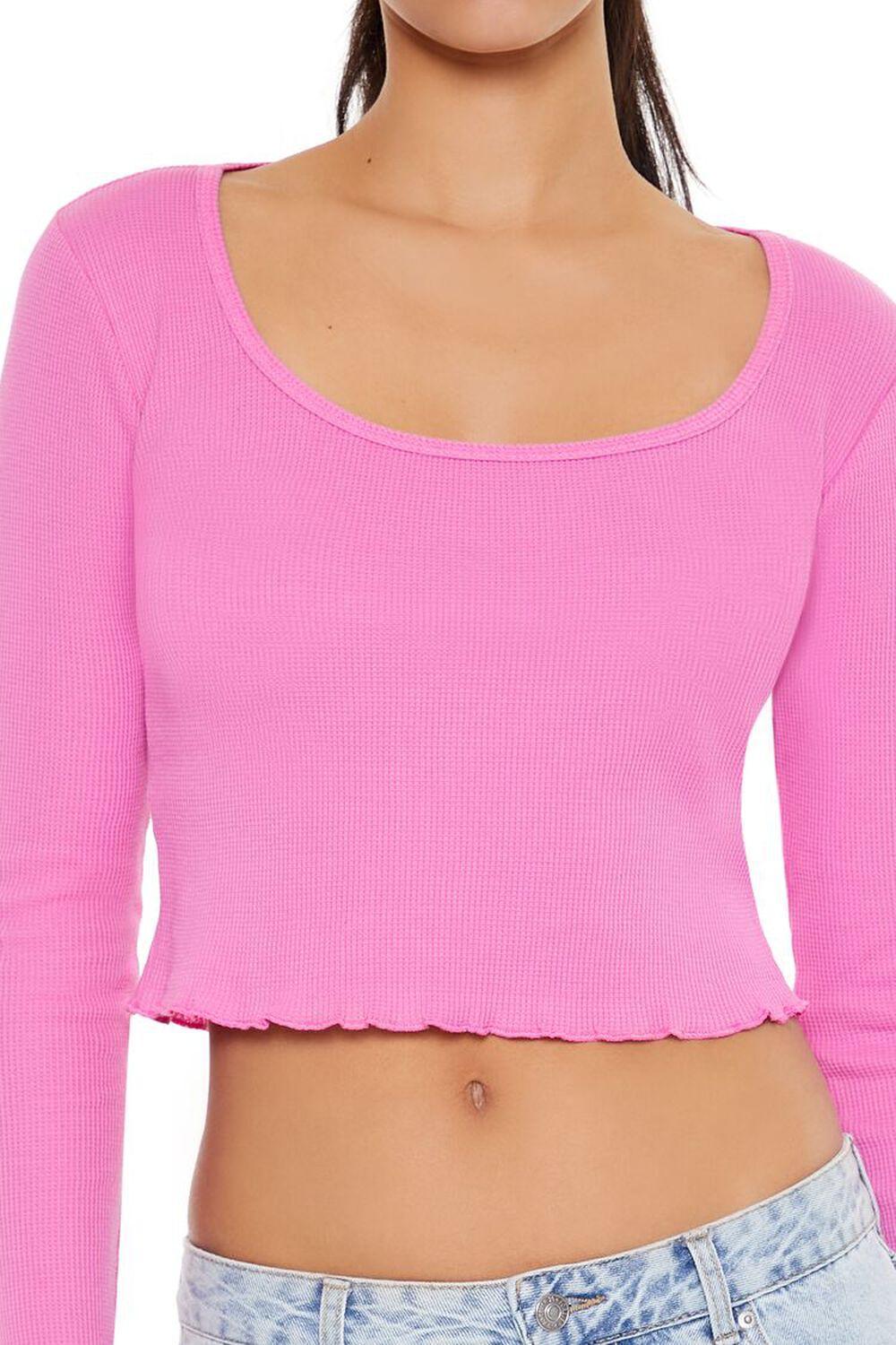 Lettuce-Edge Thermal Crop Top | Forever 21 Product Image