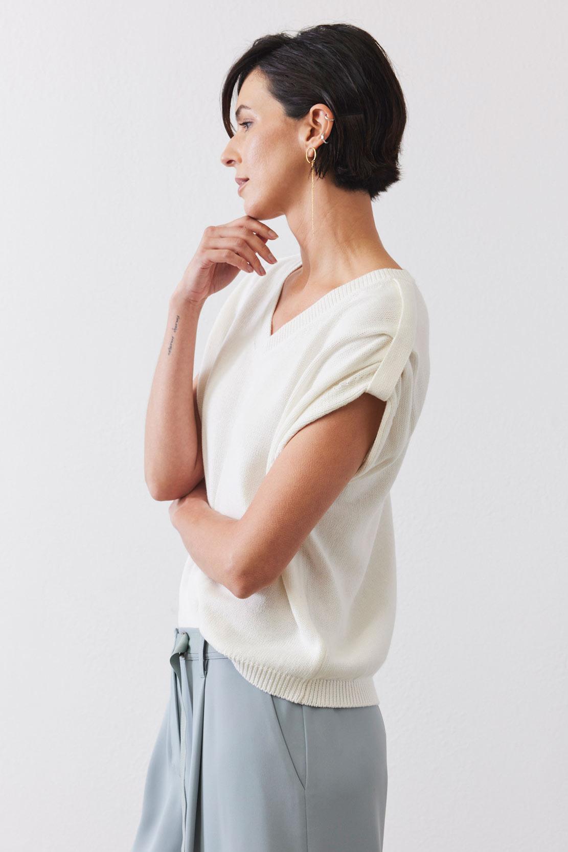 The V-Neck Light Sweater Top Product Image