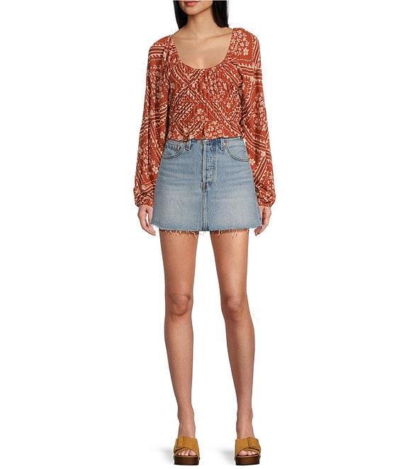Levi's® Icon Mid Rise Raw Hem Denim Mini Skirt Product Image