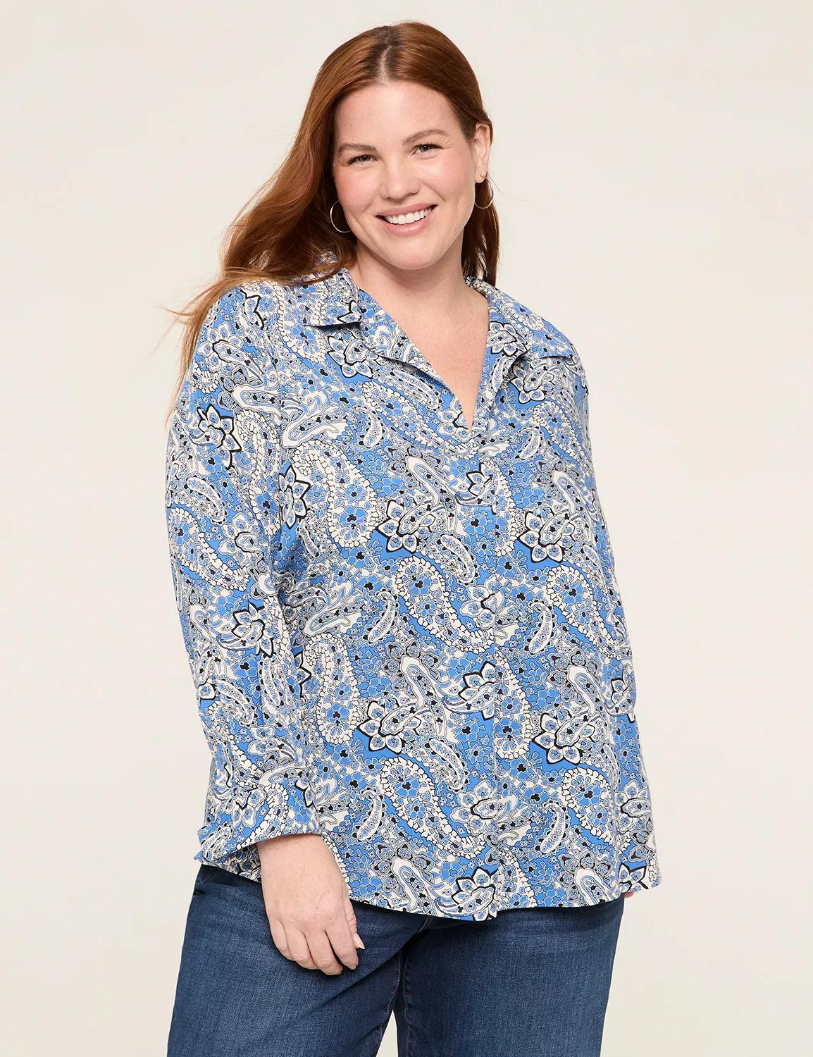 Relaxed Collar Popover Top Product Image